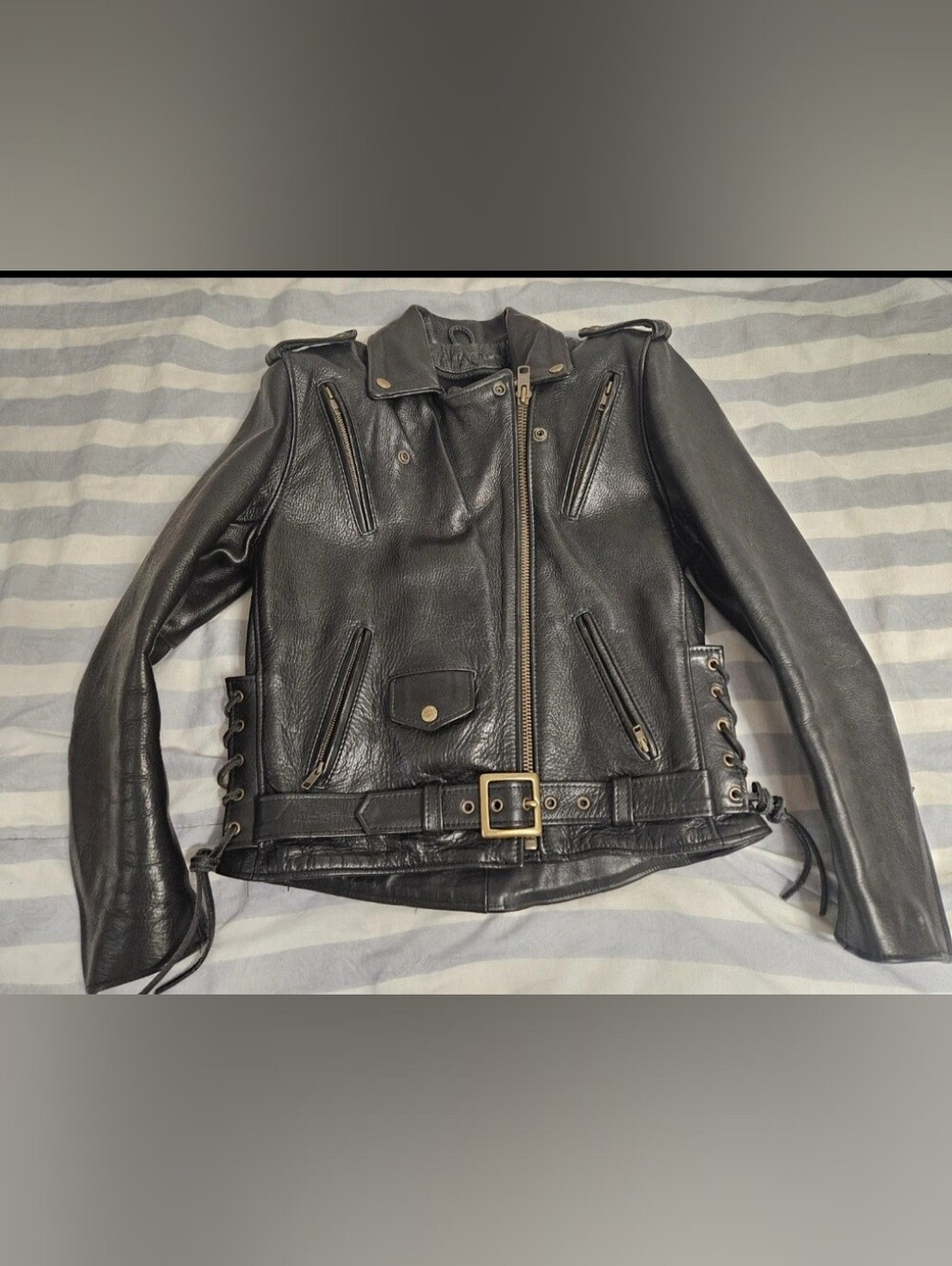 Women's Fox Creek Classic Black Leather Motorcycle Jacket